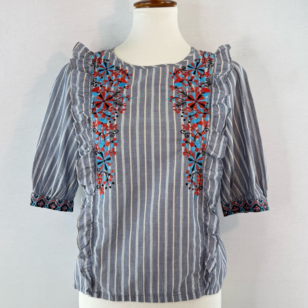Anthropologie One September Jayden Embroidered Blouse